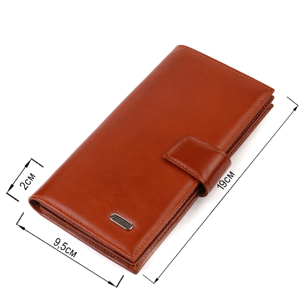 Практичное вертикальное мужское портмоне из натуральной гладкой кожи CANPELLINI 21721 Коричневое Киев - изображение 9