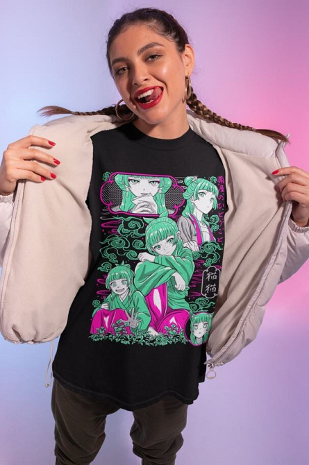 Футболка для хлопчика з аніме принтом Маомао Апотхекарй Діаріес Ессентіал оверсайз (зріст від 165 до 180) Чорний AnimeJ0832m Дніпро - фото 3