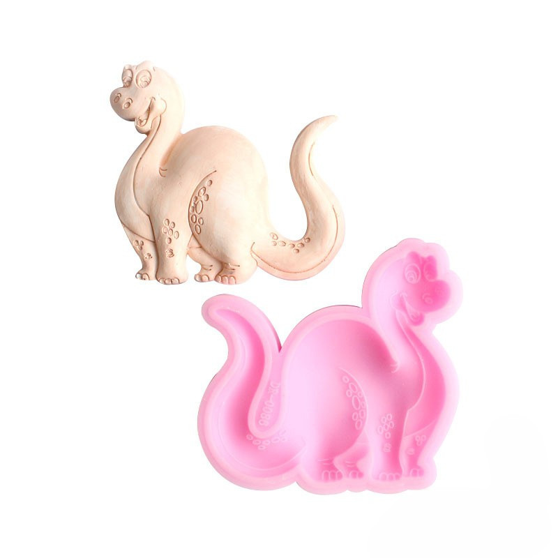 Молд силиконовый Динозавр 83 на 82 мм розовый Киев - изображение 3