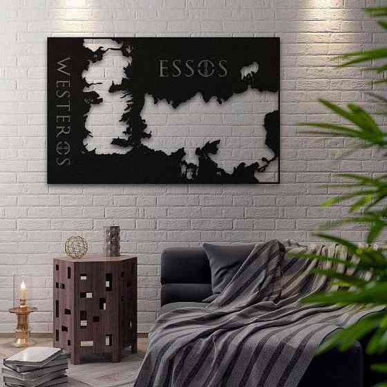 Деревянная карта на стену «Игра престолов» Киев