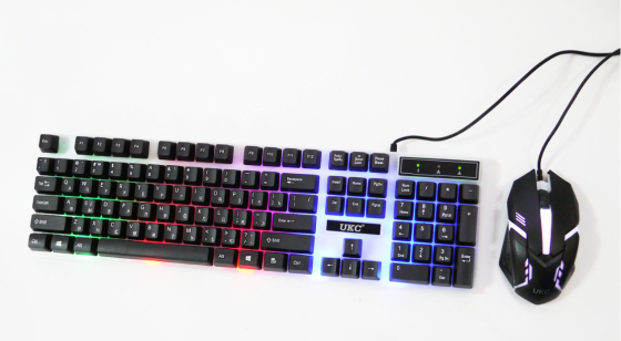 Ігрова клавіатура і мишка UKC ART-5559 з LED підсвіткою, USB, RU/EN, метал/пластик, Scroll Lock Київ