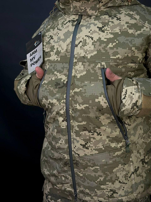 Тактична зимова водонепроникна куртка CallDragon 3.0 піксель  напідкладці Omni-Heat з капюшоном WAR Львів - фото 5