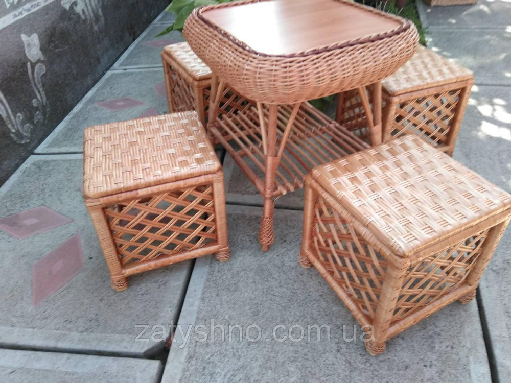 Меблі плетені з табуретками Київ - фото 7