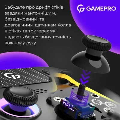 Геймпад GamePro GPS13B BT 5.3/USB/PC/iOS/Android/PS3/PS4 RGB Black (GPS13B) Винница - изображение 10