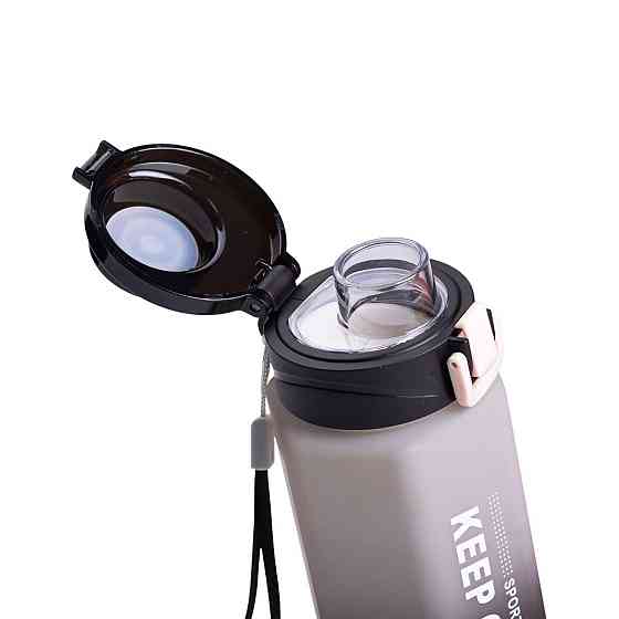 Пляшка для води 650 мл пляшечка з поїлкою для спорту та школи 23 см Keep Going Чорна HP-14-47B Київ