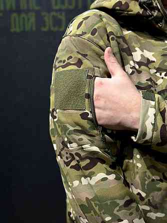 Тактическая мужская демисезонная куртка Soft Shell мультика, военная куртка на флисе с капюшоном Львов