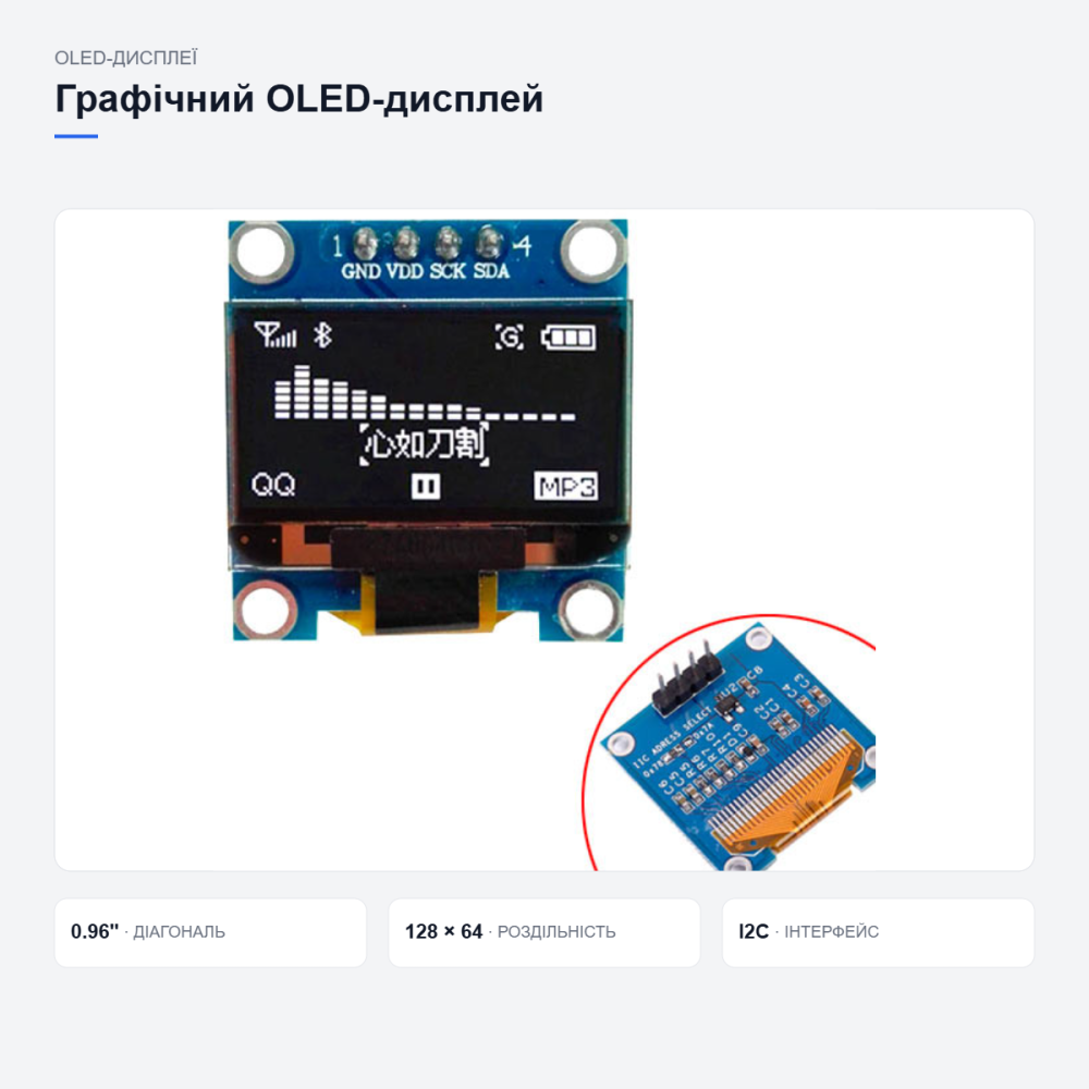Графічний дисплей SSD1306 для Arduino Київ - фото 4