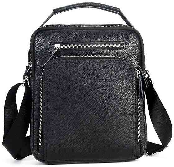 Сумка месенджер шкіряна Vintage 20247 Чорна Київ