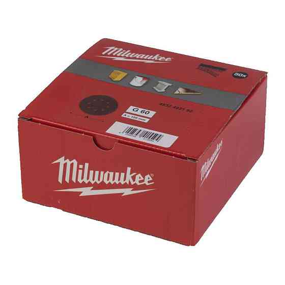 Бумага шлифовальная MILWAUKEE диаметр 125/8 HL, зерно 60, (50шт) Одесса