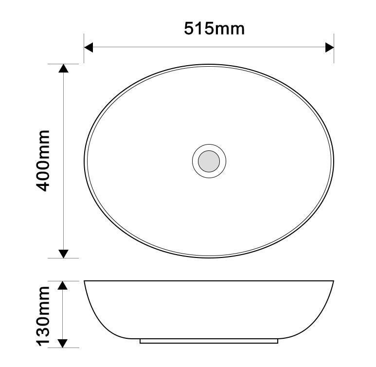 Раковина накладна Mixxus Premium ELLIPSE-0102 MARBLE 515х400х130mm   ( MP6552 ) 30378 Харків - фото 7