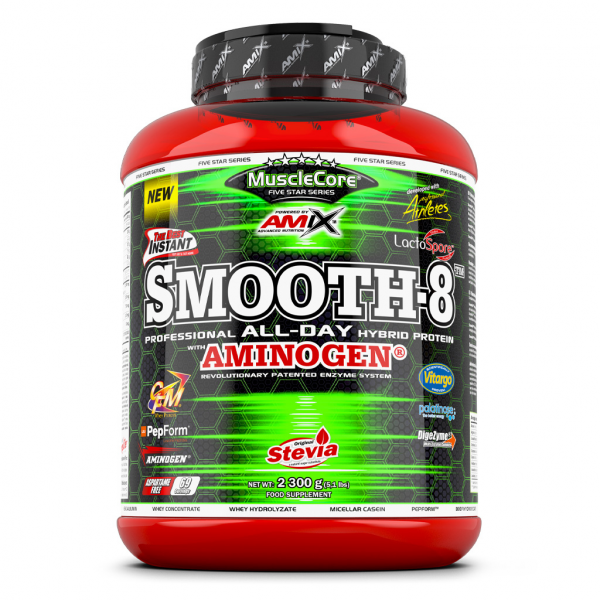 Протеин Amix Nutrition MuscleCore DW Smooth-8 Hybrid Protein 2300 г, Strawberry-yoghurt Луцк - изображение 1