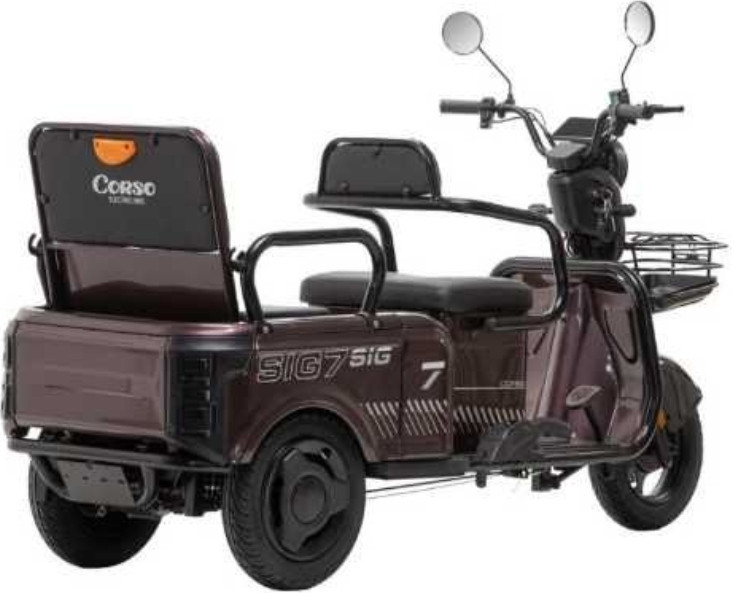 Электрический трицикл Corso SIG-8 двигатель (1200W,72V/28Ah) - Коричневый. Харьков - изображение 6
