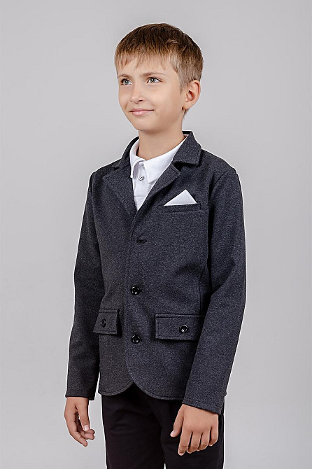 Піджак для хлопчика (антрацит, сірий, темно-сірий ) топ Крохатушка одяг Київ - фото 2