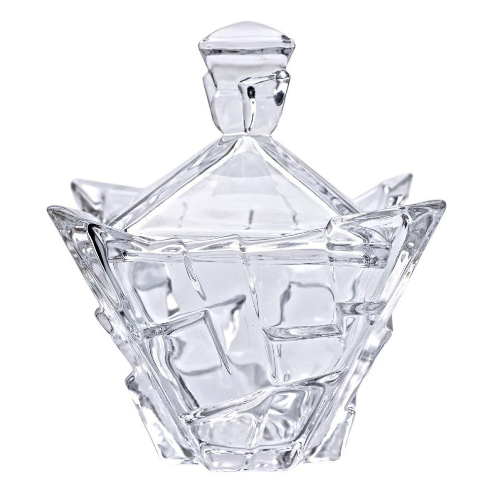 Квадратная стеклянная сахарница с крышкой 16 см Киев - изображение 4