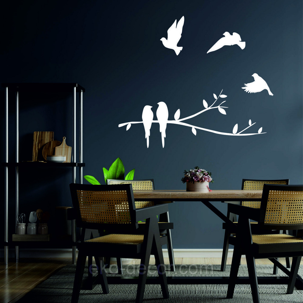 Декоративне настінне Панно «Пташки», Декор на стіну 50*20 см, Білий Київ - фото 3