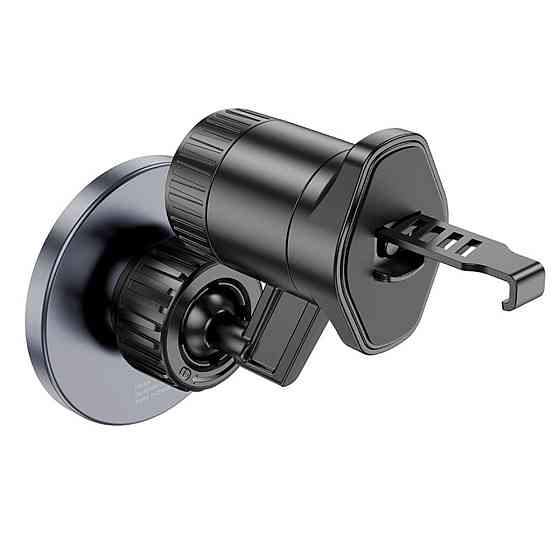 Тримач для мобільного HOCO H23 Alma metal ring magnetic car holder(air outlet) Black Metal Gray (6942007606615) Київ