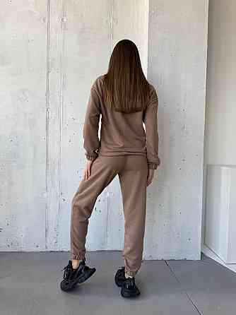 Жіночий повсякденний костюм-двійка: кофта та штани двохнитка-петля Капучино, 44 Одеса