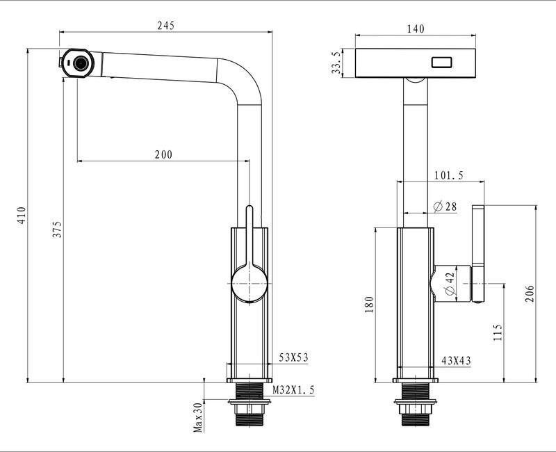 Змішувач для кухні з висувним виливом Mixxus Premium HAMMER 014 BLACK   ( MI6954 ) 26333 Харьков - изображение 10
