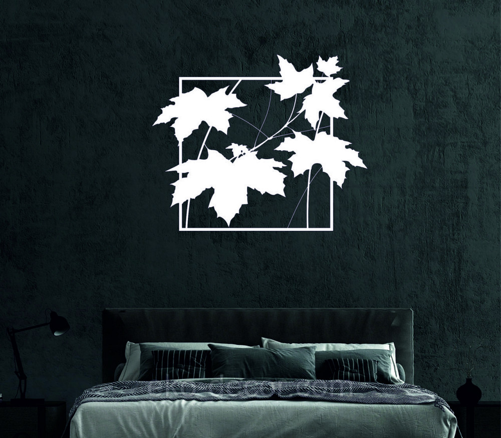 Декоративне настінне Панно «Листя» Декор на стіну 110*90 см, Білий Київ - фото 3