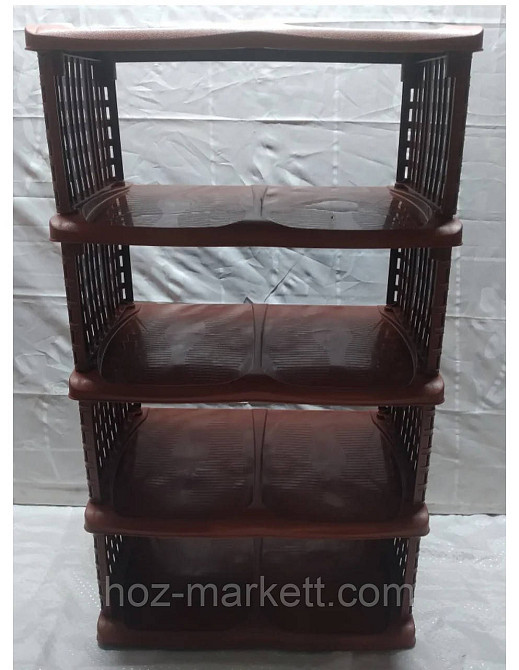 Полиця етажерка для взуття ротанг на 5 ярусів коричнева Туреччина Харків - фото 5