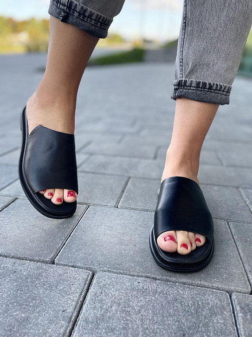 teona Шльопанці жіночі TEONA 166 чорні (літо, шкіра натуральна) (4107) Коломия - фото 8