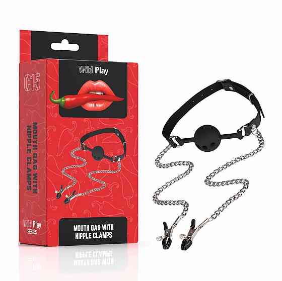 Набір БДСМ - Erospace Wild Play Mouth Gag With Nipple Clamps C15 Sex Aura Київ