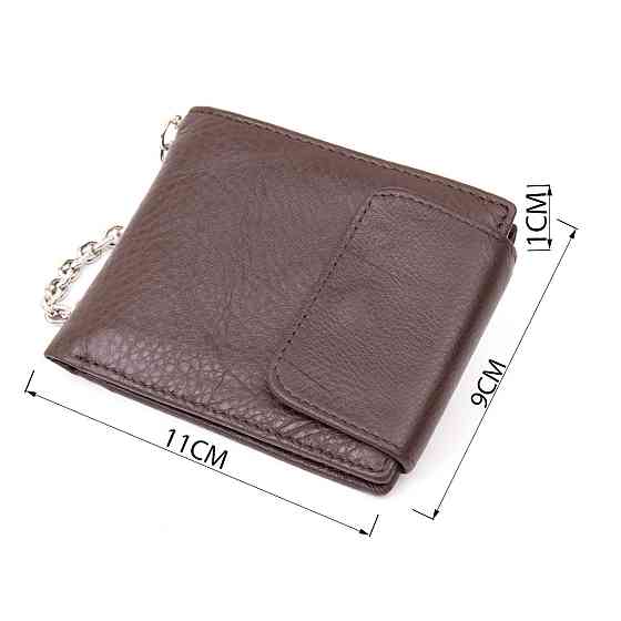 Портмоне унисекс с цепочкой Vintage 20425 Коричневое Киев