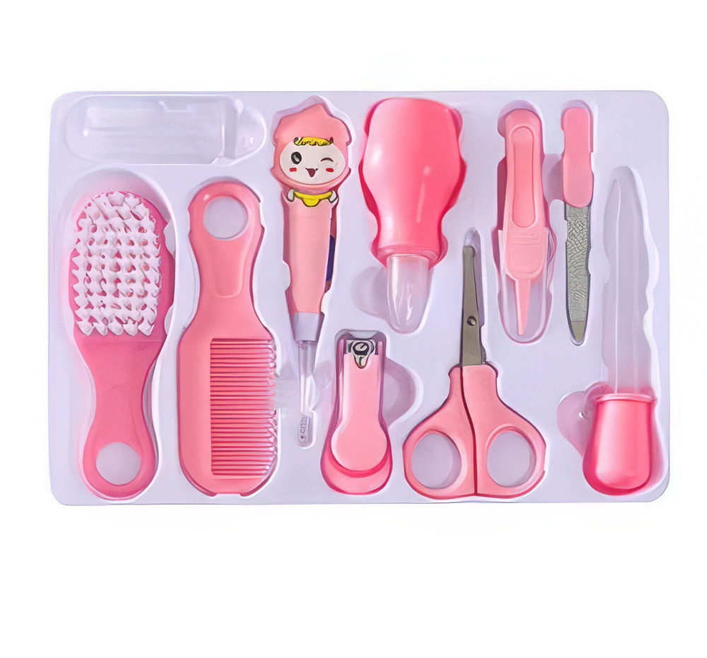 Набор для новорожденных, маникюрный 10 предметов : расческа, ножницы,кусачки,пилочка,пипетка для детей,розовый Каменец-Подольский - изображение 2