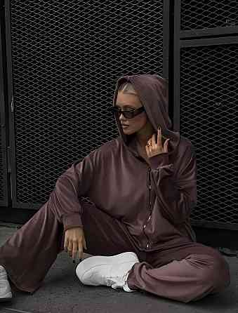 Женский прогулочный костюм двойка: кофта и штаны из плюшевого велюра Мокко, 42/46 Одесса