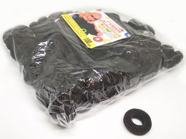 Гумки для волосся чорні звичайні 100 шт Київ - фото 1
