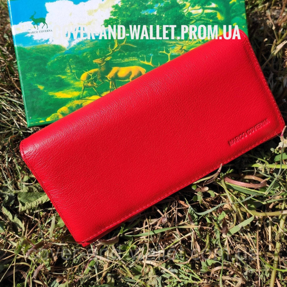 Красный женский кошелёк с визитницей из натуральной кожи Marco Coverna 2060 Киев - изображение 5