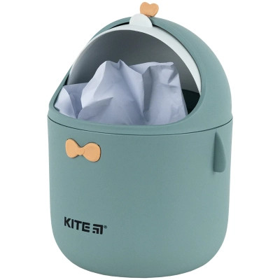 Кошик для паперів Kite Настільний контейнер для сміття, сіро-зелений (K24-010-1) Вінниця - фото 4