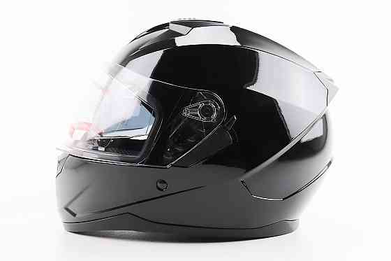 Шолом інтеграл, закритий (сертифікація DOT)+відкидні окуляри BLD-M67 L (59-60см), ЧОРНИЙ глянець Киев