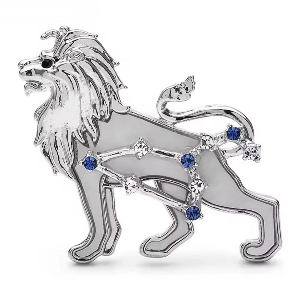 Брошка "Лев" Сріблястий Сміла - фото 1