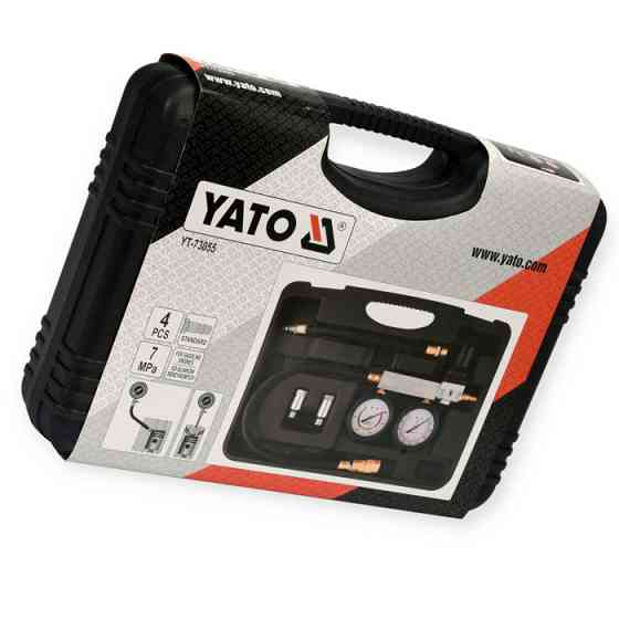 Тестер герметичності циліндрів 2 манометри, 7 бар, індикатор витоку, перехідники Yato Мукачево