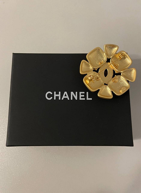 Брошка Шанель позолота 18 К  │ роскошная винтажная брошь крупная Одесса - изображение 4