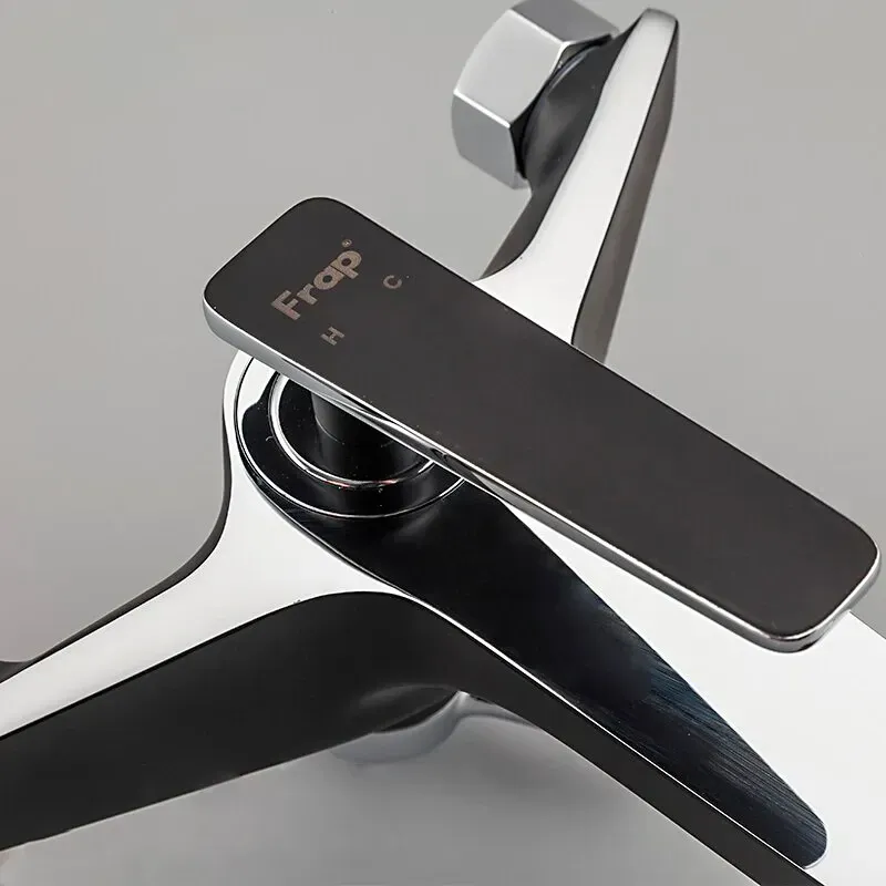 Смеситель для ванны с душевым гарнитуром Frap H57 F3257 черный/хром Киев - изображение 5