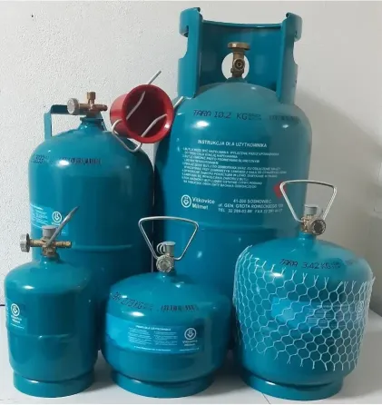 Газовий балон побутовий на 11кг газу (27 л водяного об'єму) на різьбу 21,8 польського виробника GZWM Стрий