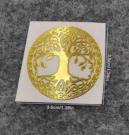 Металева наліпка “Дерево життя” – золота наклейка для телефону та ноутбука Київ