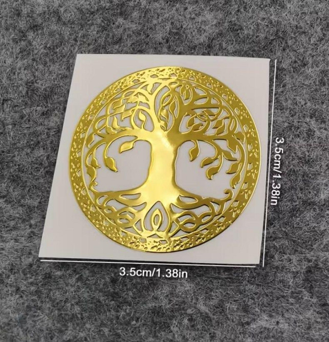 Металева наліпка “Дерево життя” – золота наклейка для телефону та ноутбука Київ - фото 2