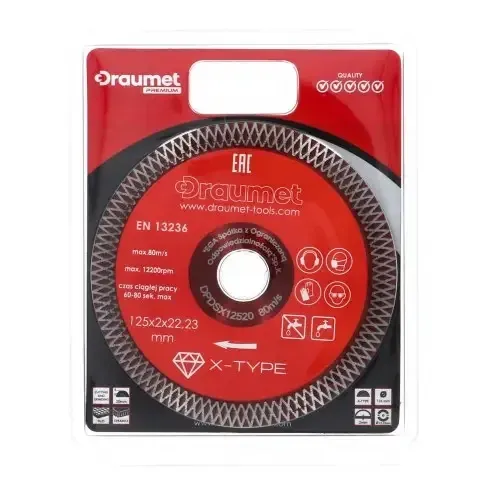 Диск алмазний для кераміки Draumet Premium 125 x 2 мм X-Type для різання та шліфування (DPD125) Коломыя - изображение 1