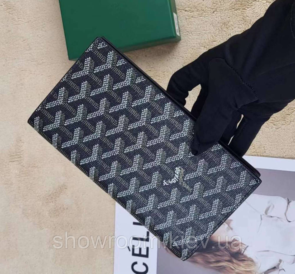 Чоловічий гаманець Goyard (099) Lux black Київ - фото 4