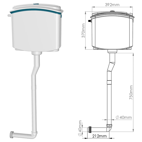 Змивний бачок з АБС NOVA з кнопкою Харків - фото 2