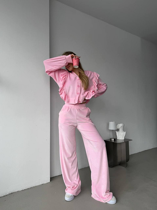 Жіночий ніжний костюм двійка: кофта і штани з велюру Одеса - фото 6