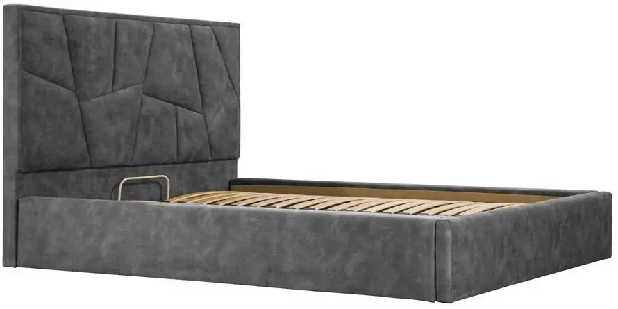 Ліжко Двоспальне Mega Standart 180 x 190 см Bolzano Dk Grey Темно-сірий Київ - фото 3