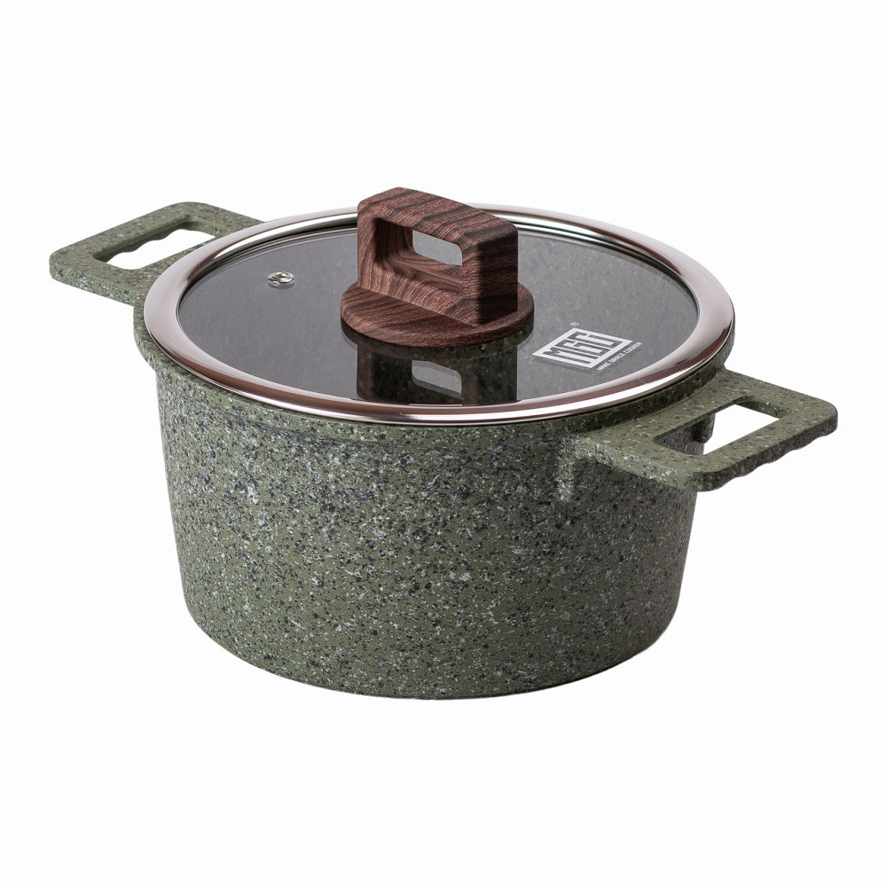 Алюмінієва каструля об'ємом 3 літри з кришкою Ø 20 (см), з антипригарним покриттям MGC HP-4-445GR Коломия - фото 4