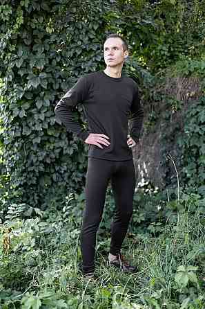 Чоловіча термобілизна зимова на флісі вологовивідна Pobedov Teplo чорне Київ