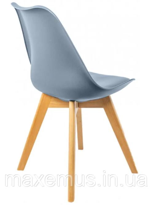 Кресло кухонное Bonro B-487 табурет на ножках дерево бук стул с мягким сидением в офис и гостинную серый Мостиська - фото 2