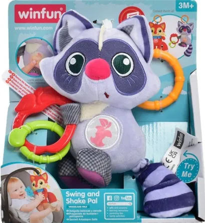 Підвіска м'яка WinFun на коляску WinFun Єнот 18см Сіра (720020-NL) Чернигов