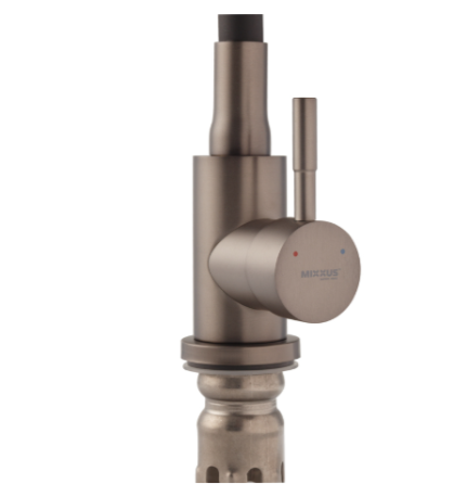 Смеситель для кухни Mixxus SEO-011-T Graphite Refl.Black нержавейка (Цвет графит+черный излив) (MI8434) Черновцы